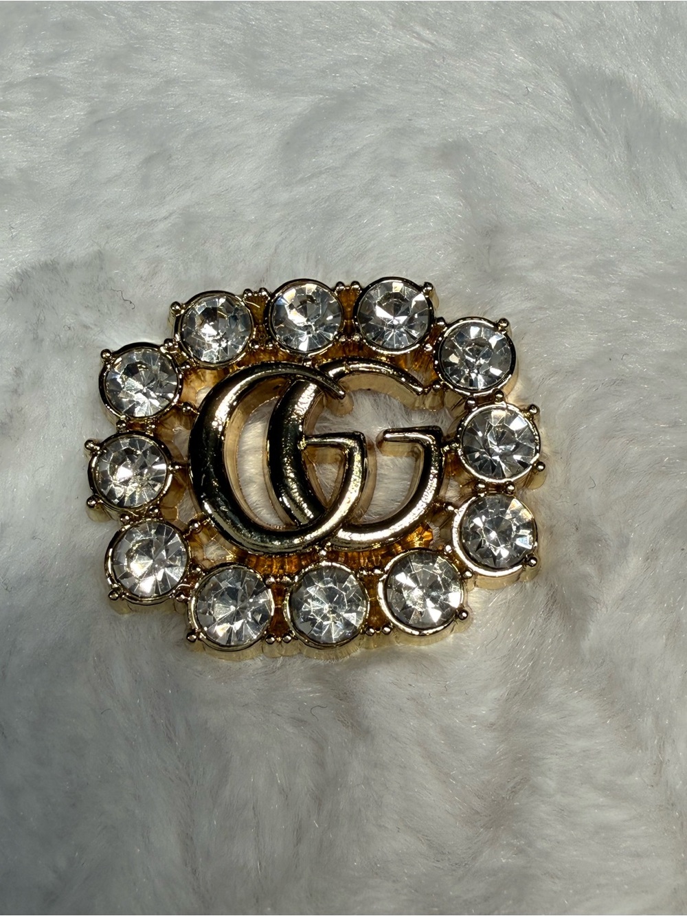 Gold Crystal Charm - Gold with Clear Stones